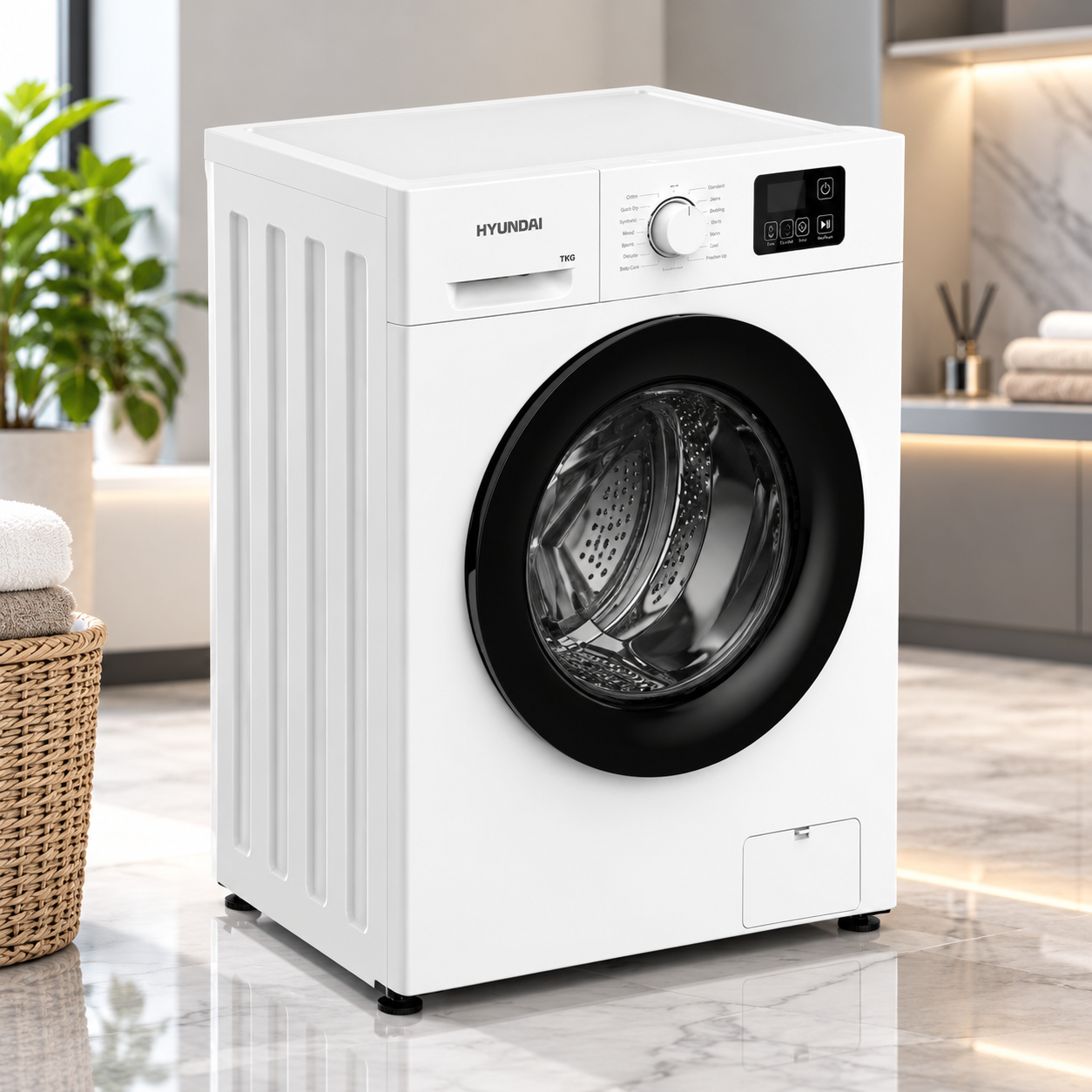 Hyundai Washing Machine 7Kgs - 1000RPM - White - Image 3